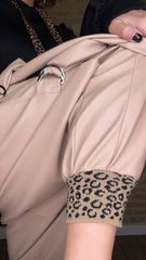 Pantalón Baggy Polipiel Crema
