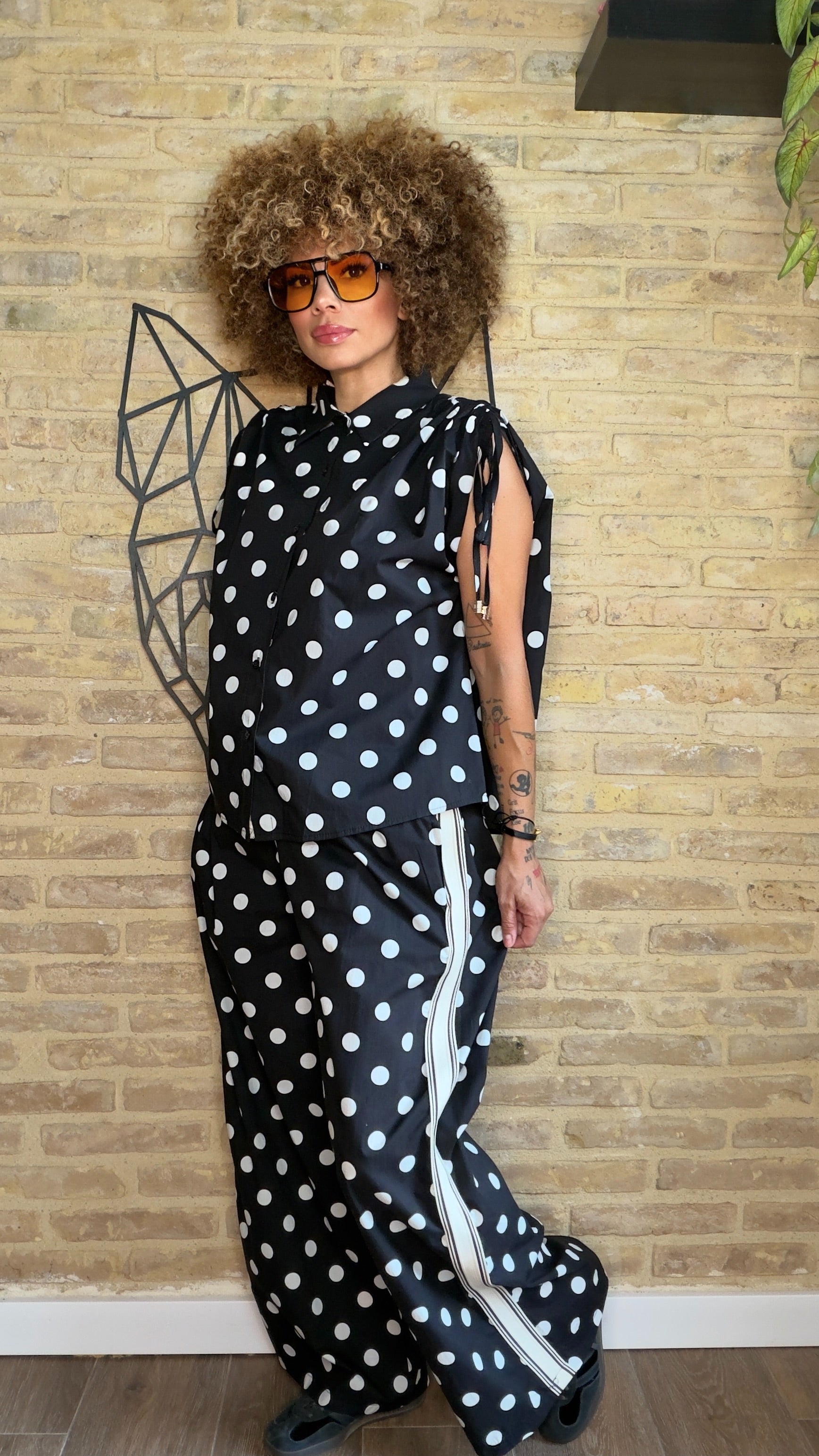 Conjunto Lunares Negro
