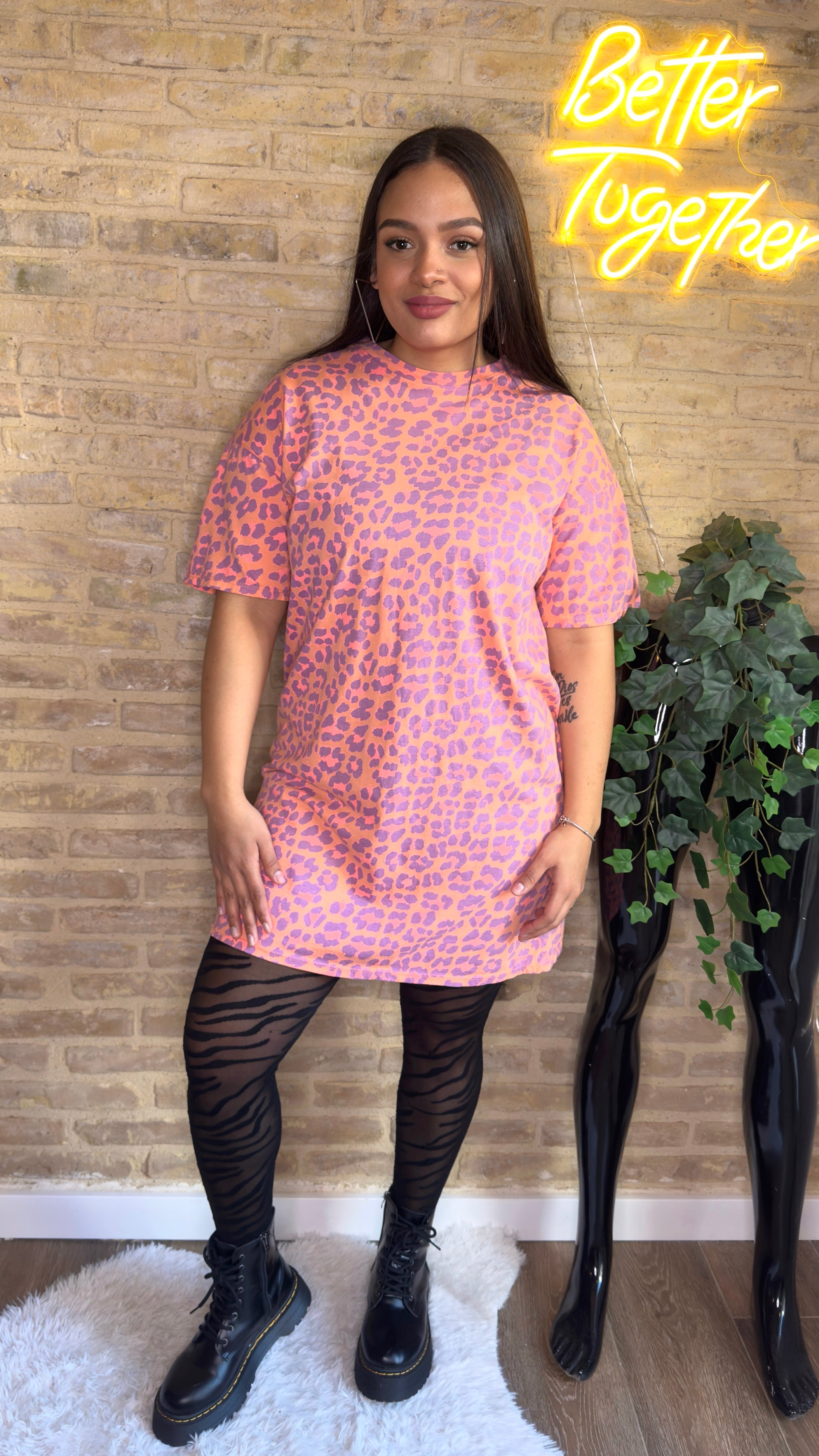 Vestido camiseta Print Naranja