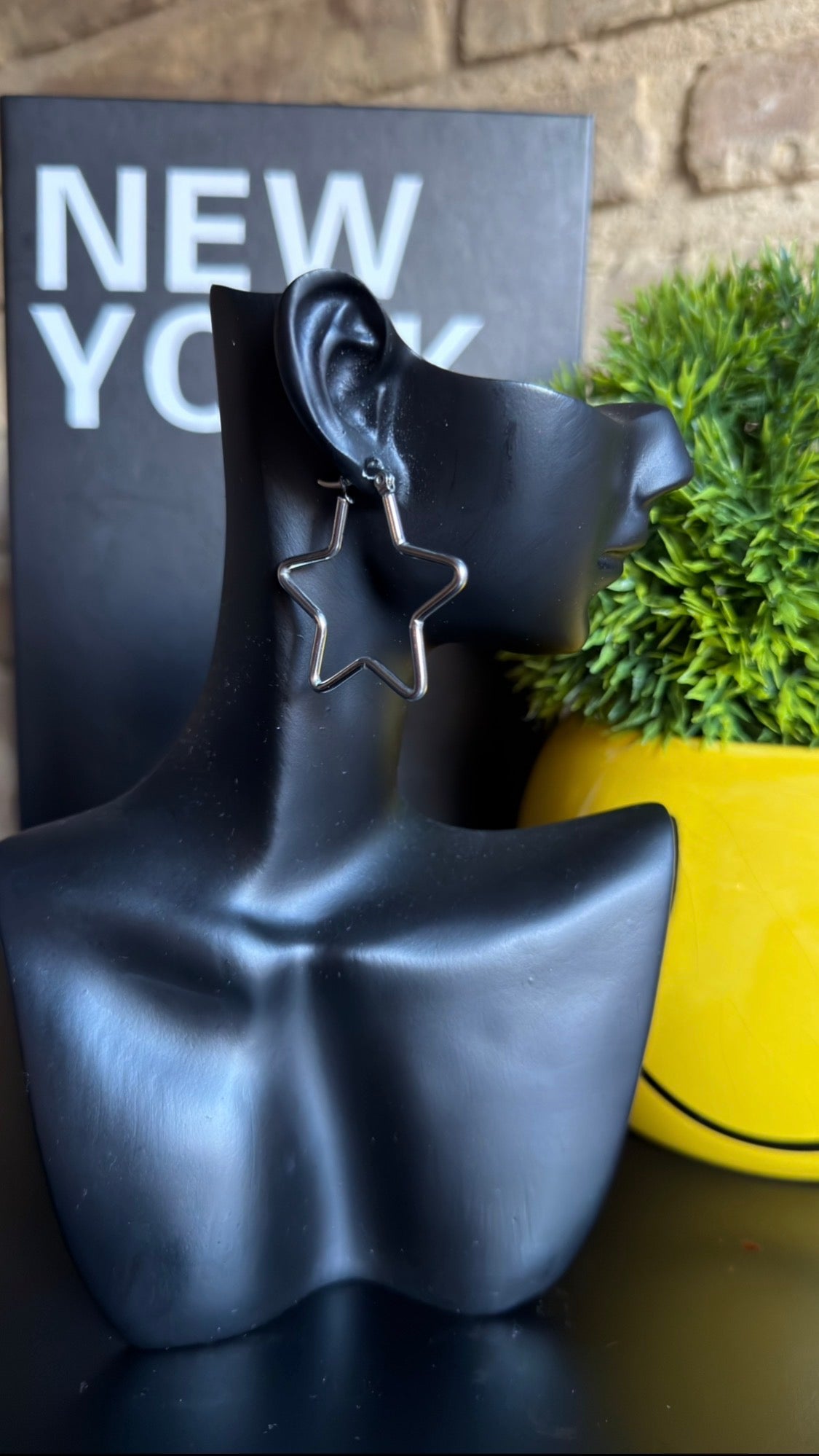 Pendiente Mini Estrella Acero Plata