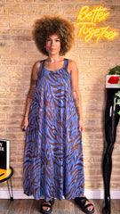 Vestido Zebra Azul
