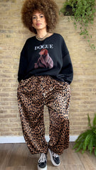 Pantalón Raso Maxi Bombacho Leopardo