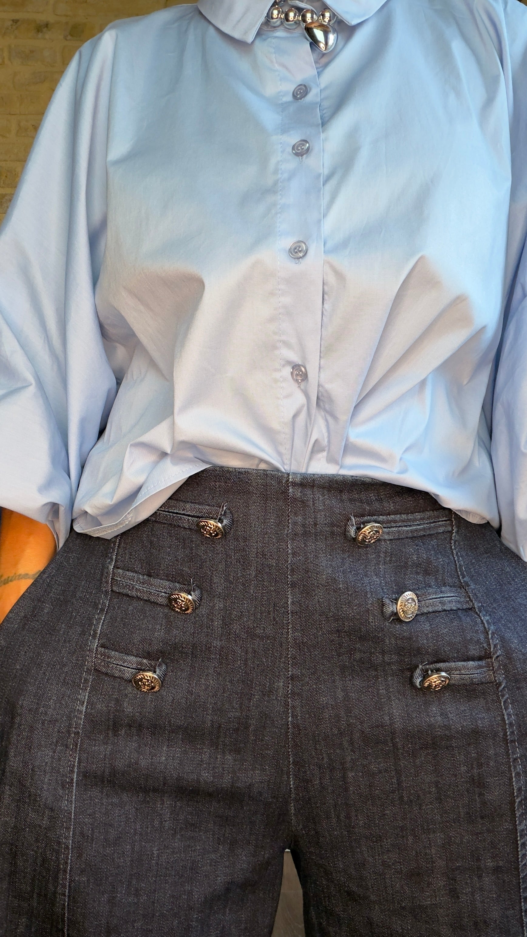 Pantalón Botonadura Denim