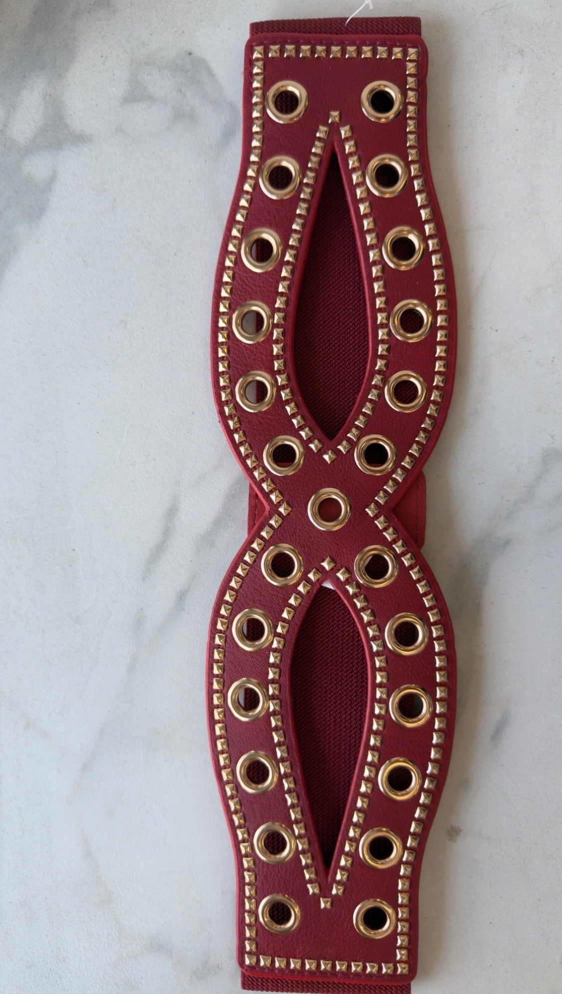 Cinturón Elástico Tachuela Rojo