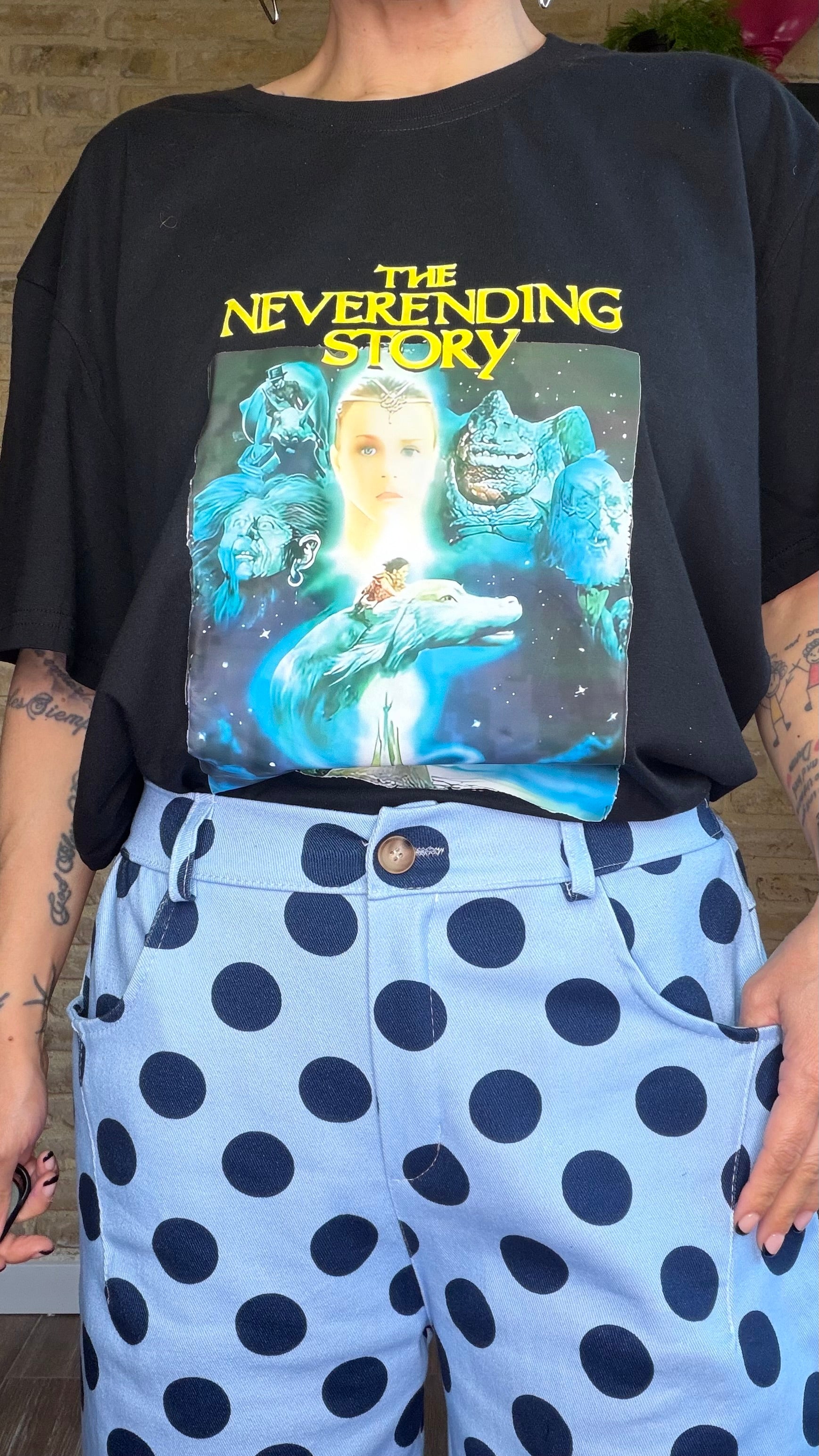 Pantalón Balloon Lunares Azul