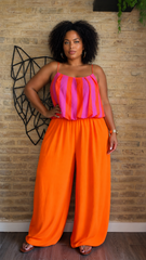 Pantalón Bombacho Fluido Naranja