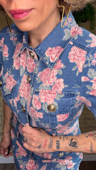Vestido Dolce Floral Denim