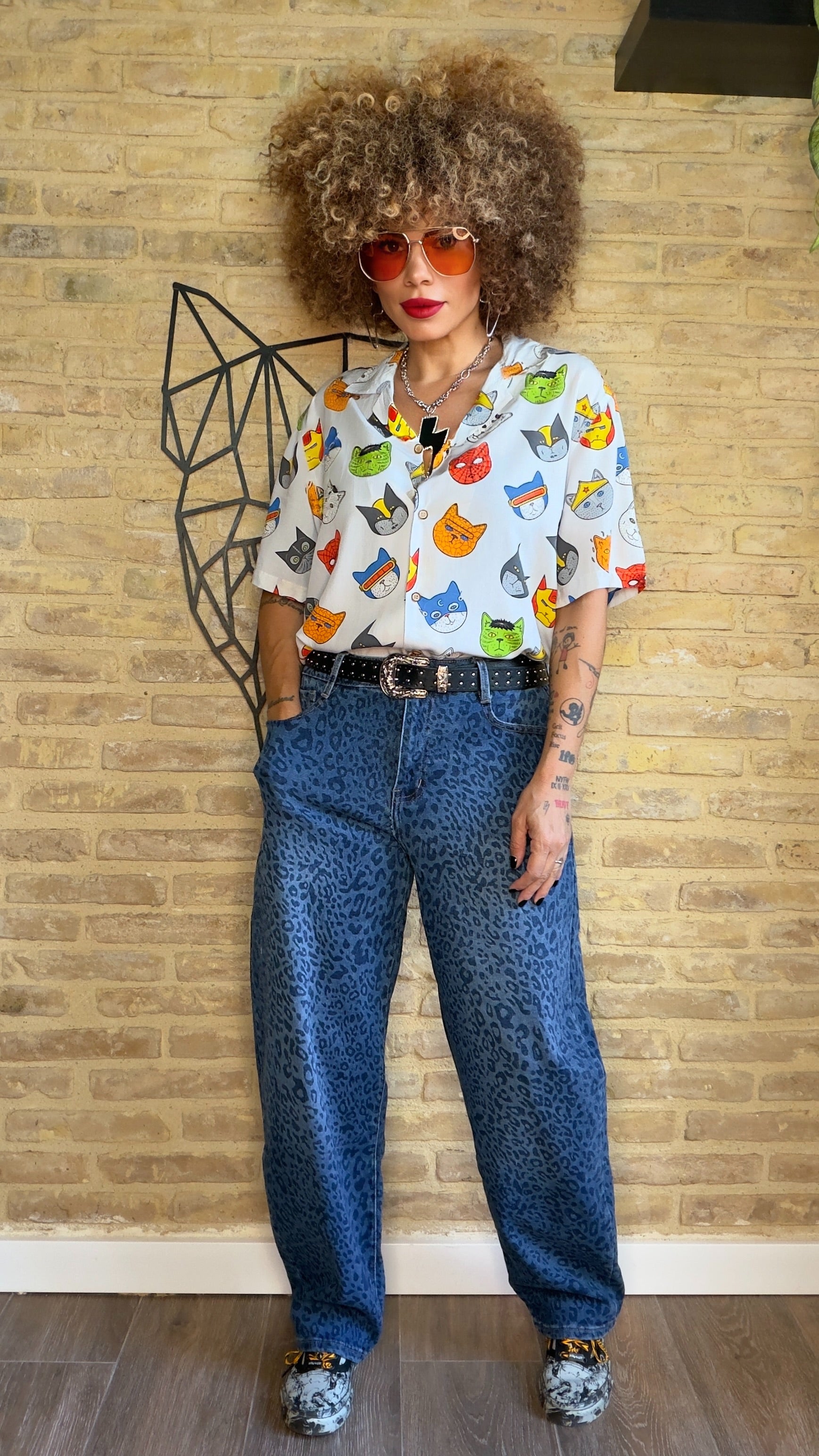 Pantalón Denim Leopardo