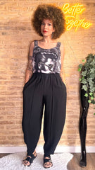 Pantalón Negro Balloon Goma