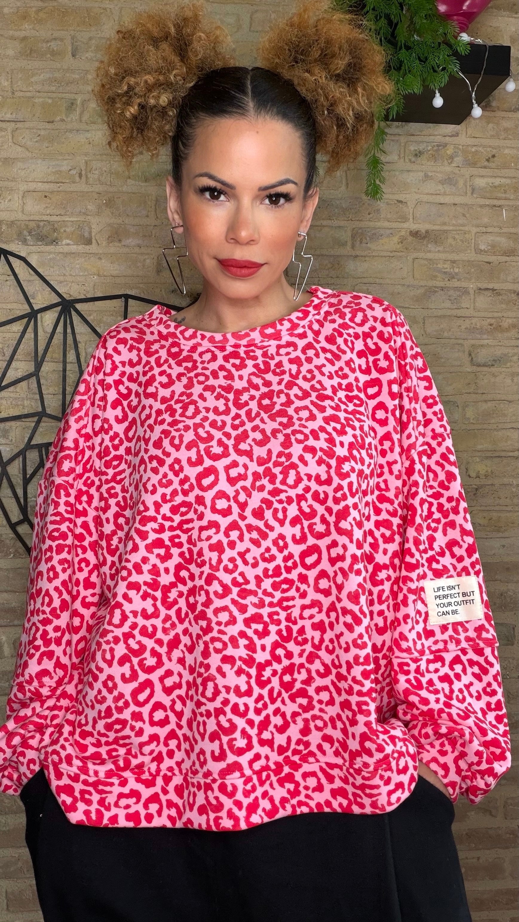 Sudadera Print Rosa / Roja