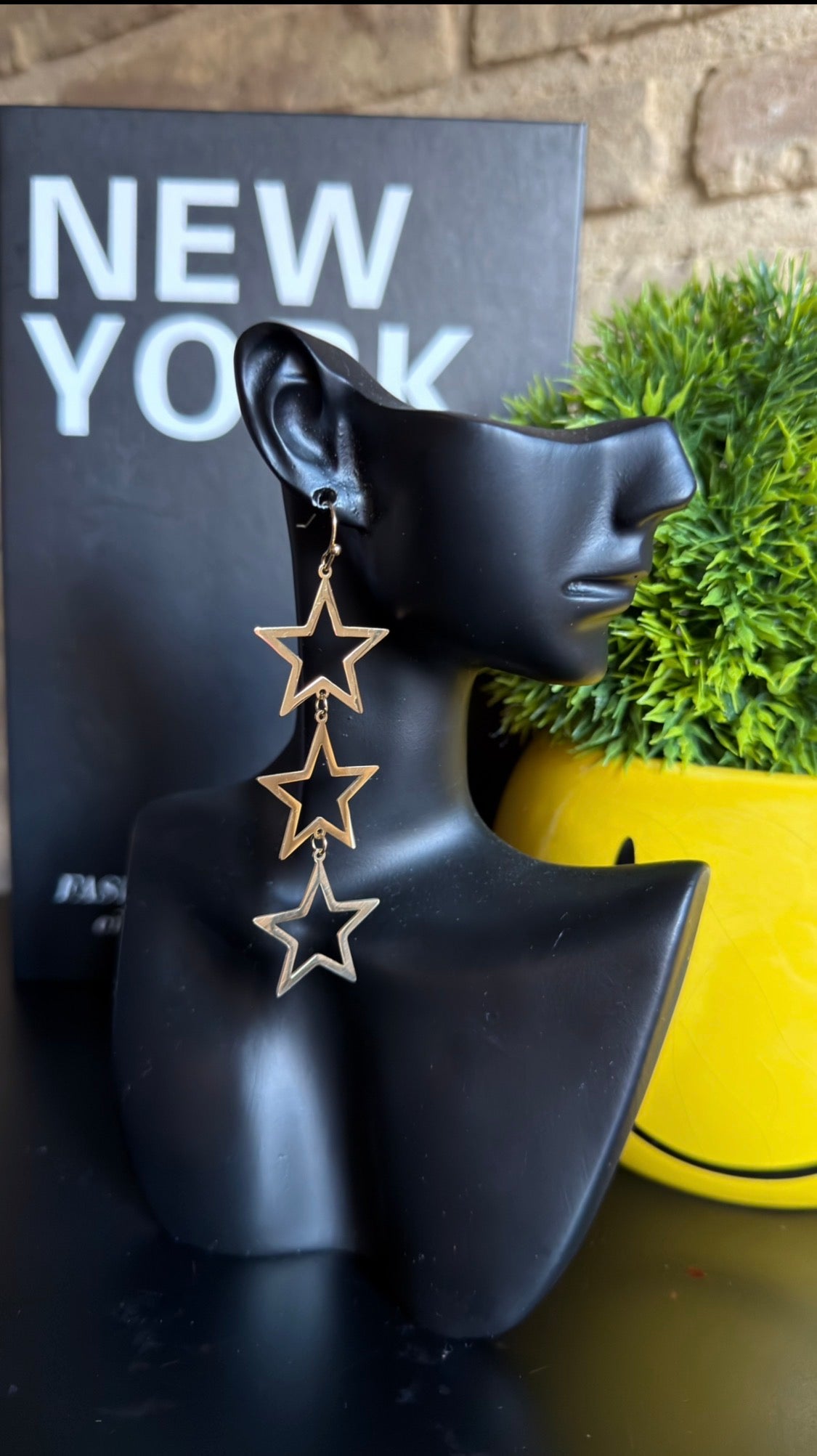 Pendientes Estrellas Acero Dorado