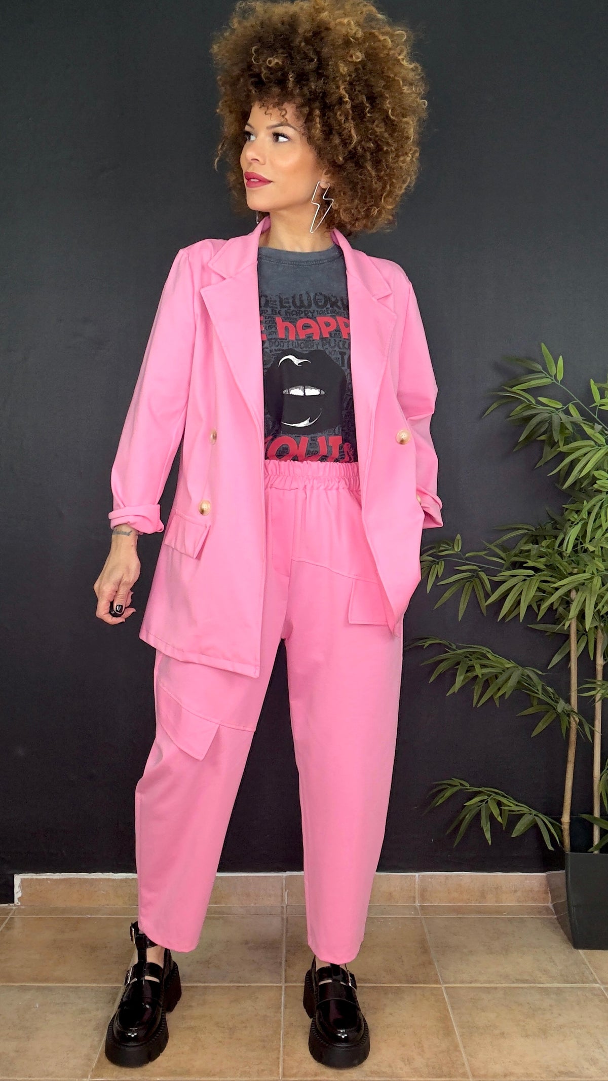 Pantalón Baggy Cargo Rosa