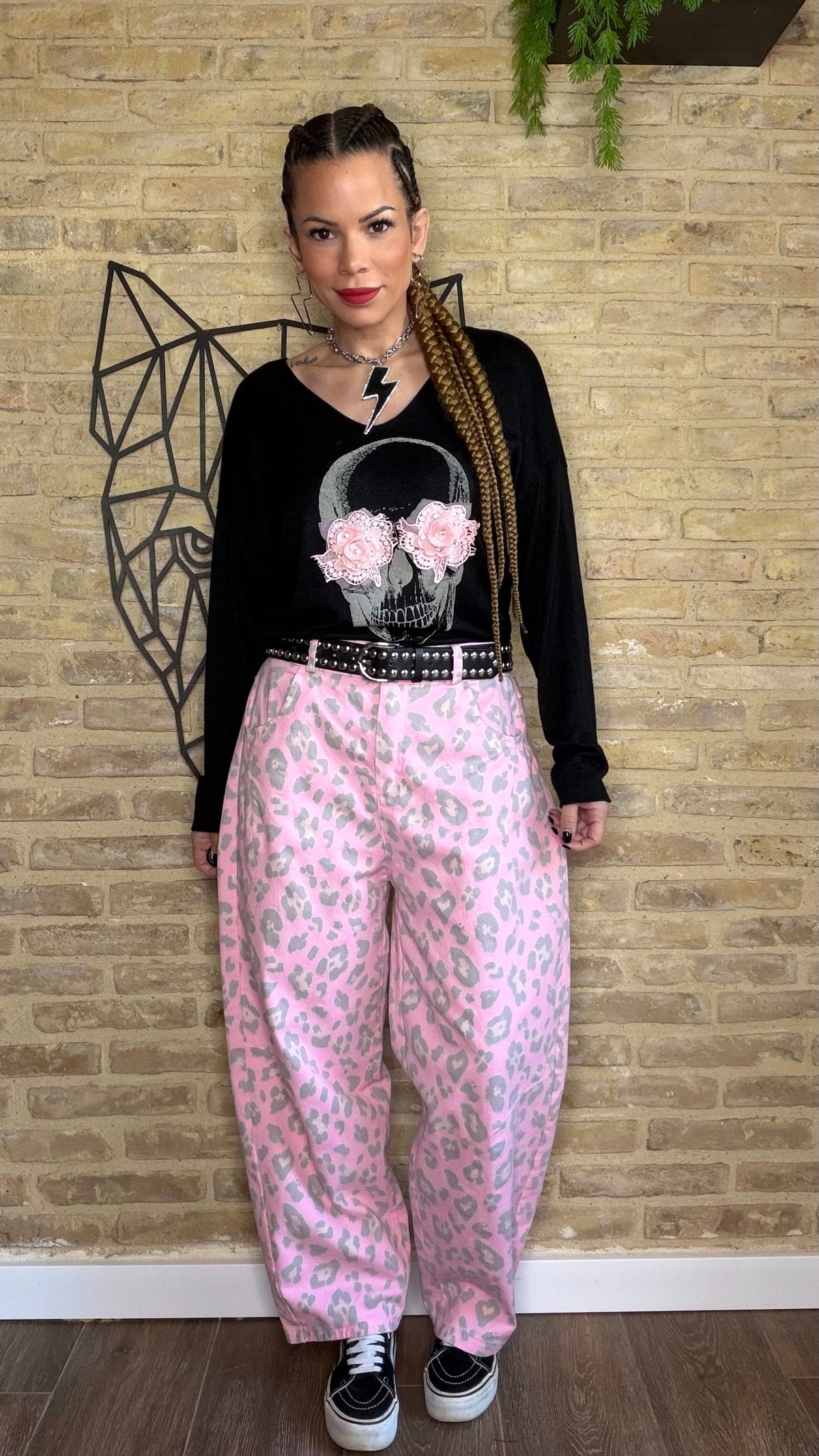 Pantalón Balloon Print Rosa