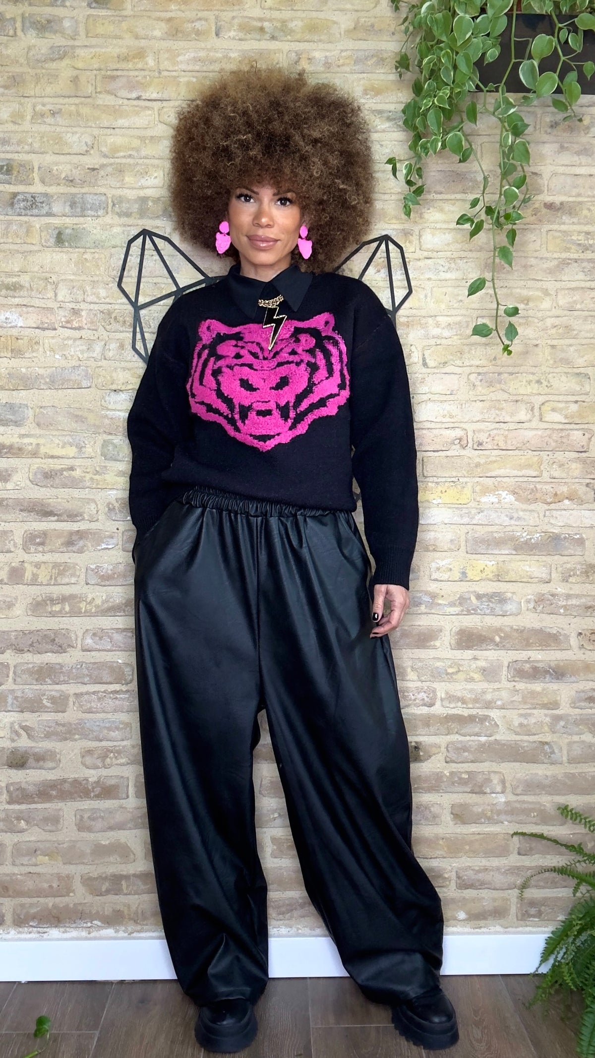 Pantalón MAXI Polipiel Palazzo