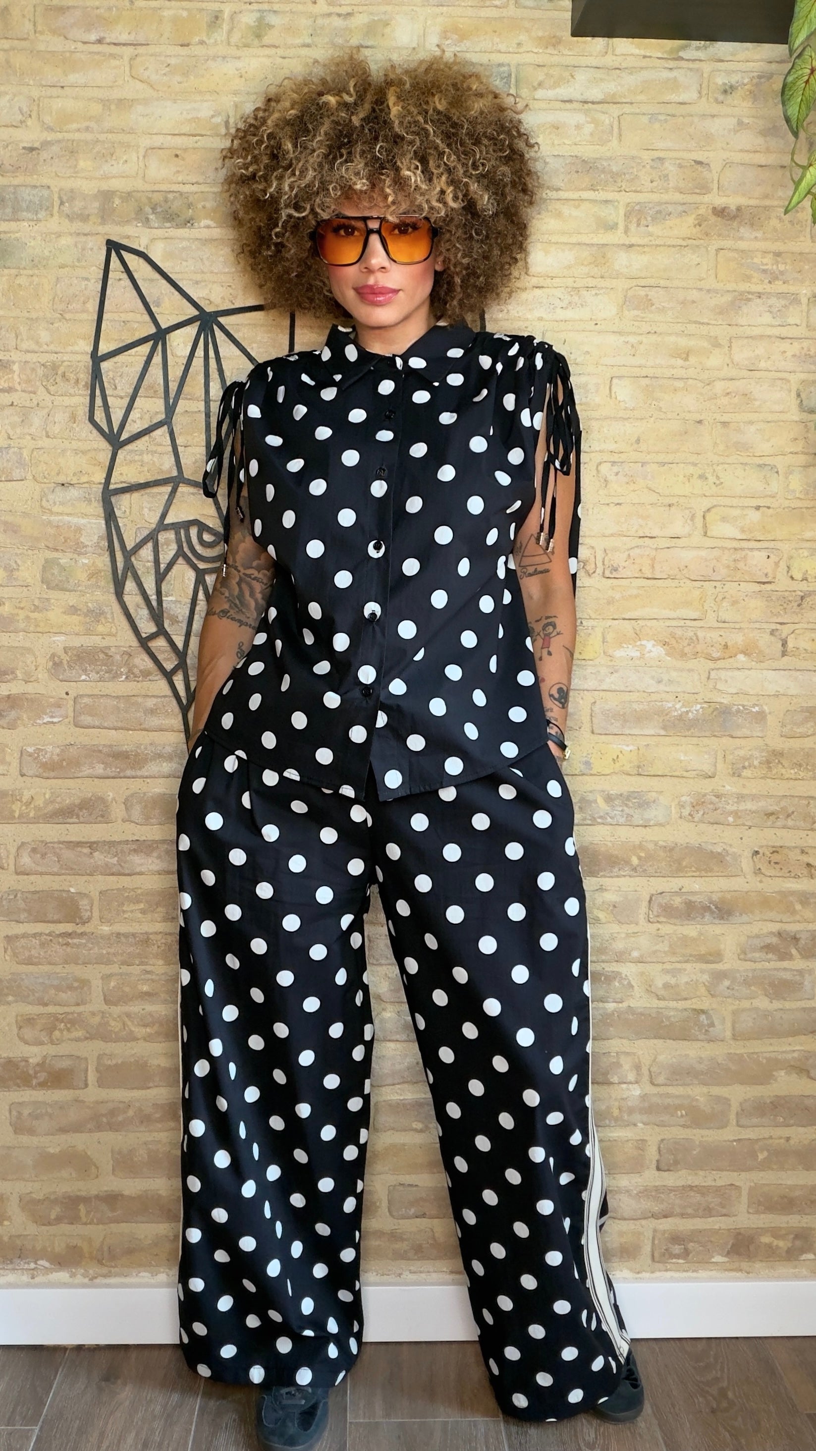 Conjunto Lunares Negro