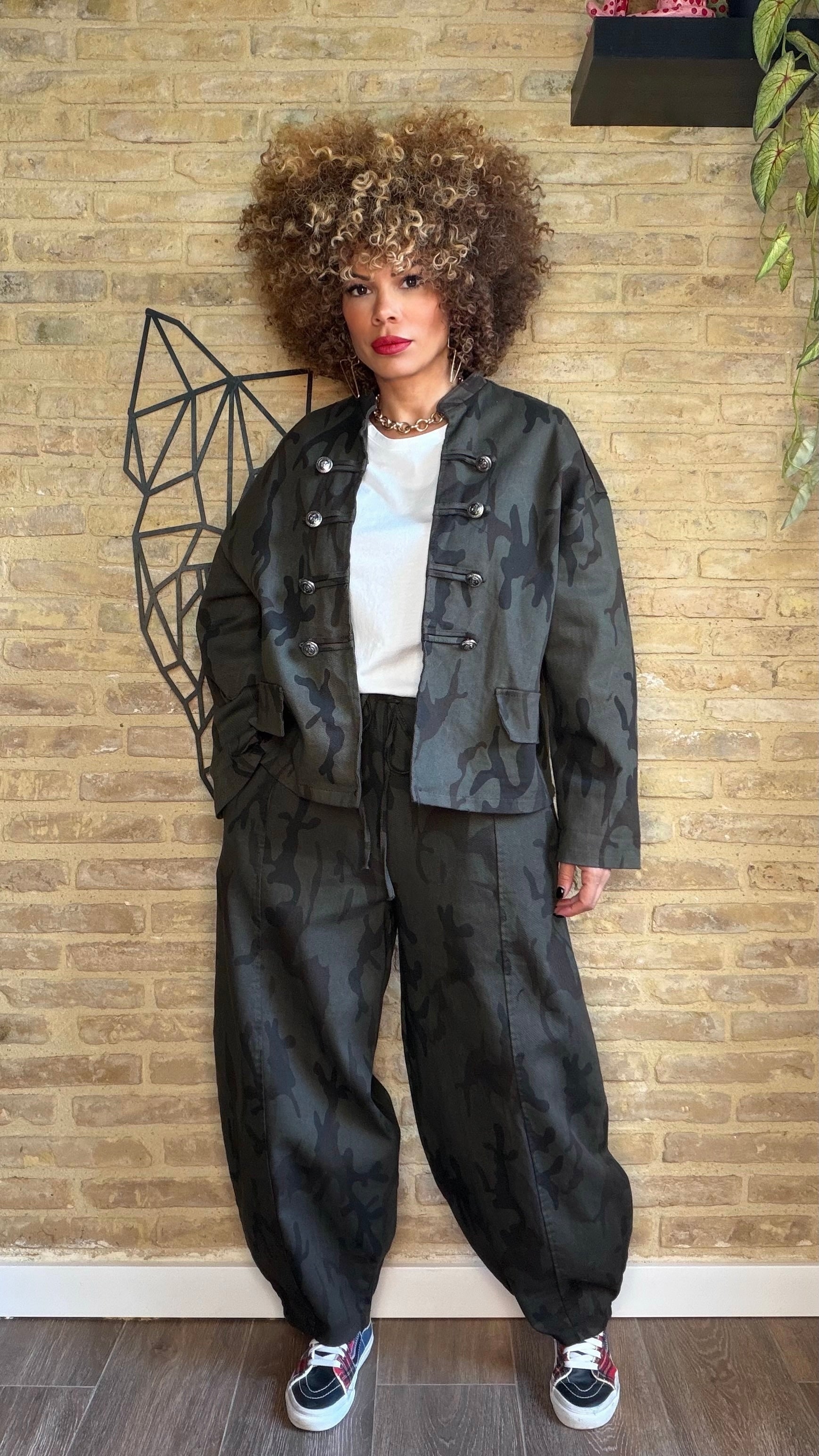 Pantalón Denim Balloon Army Oscuro