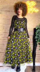 Vestido Plumeti Gatos Rock - Exclusivos LOOFRO