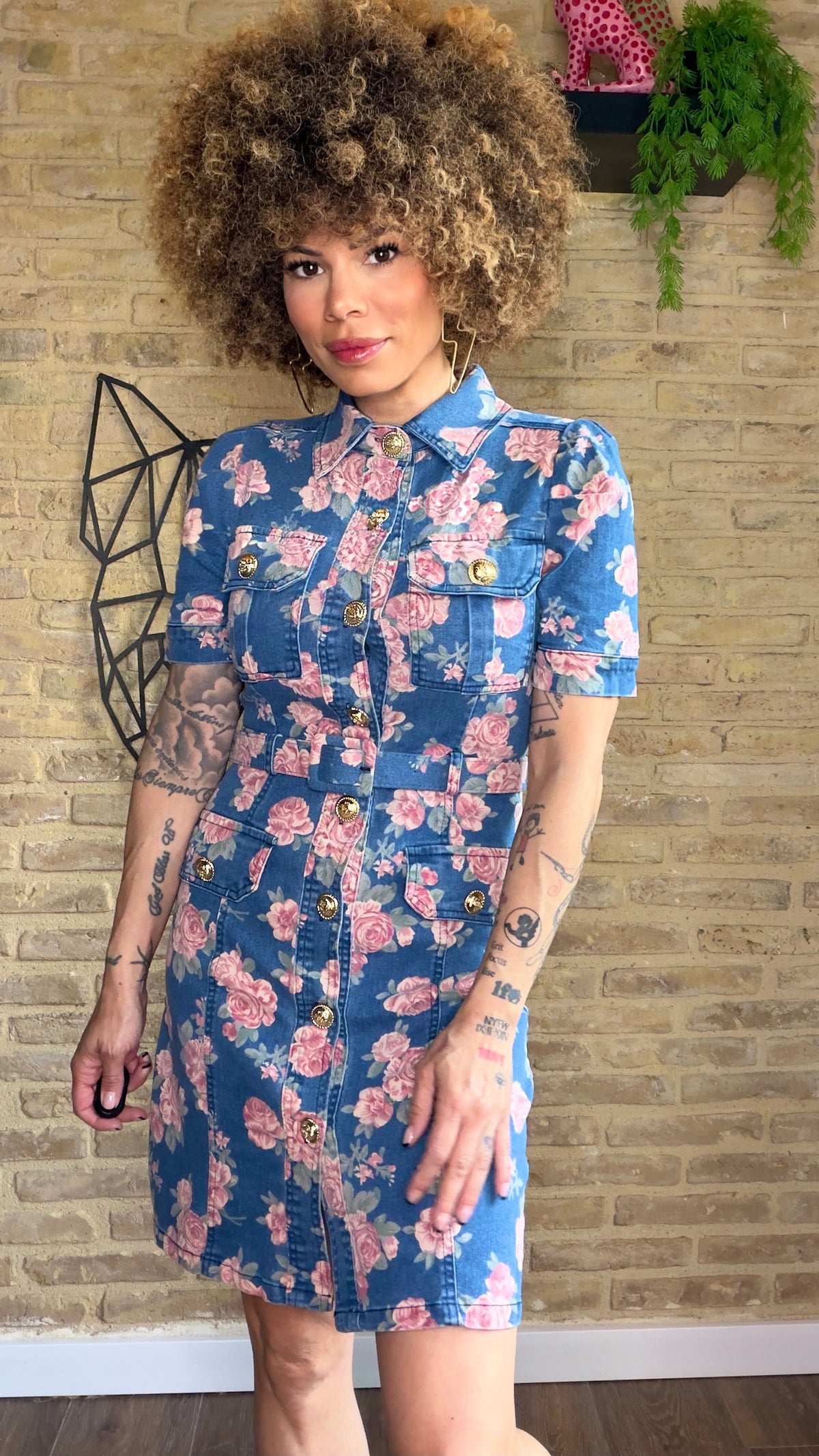 Vestido Dolce Floral Denim