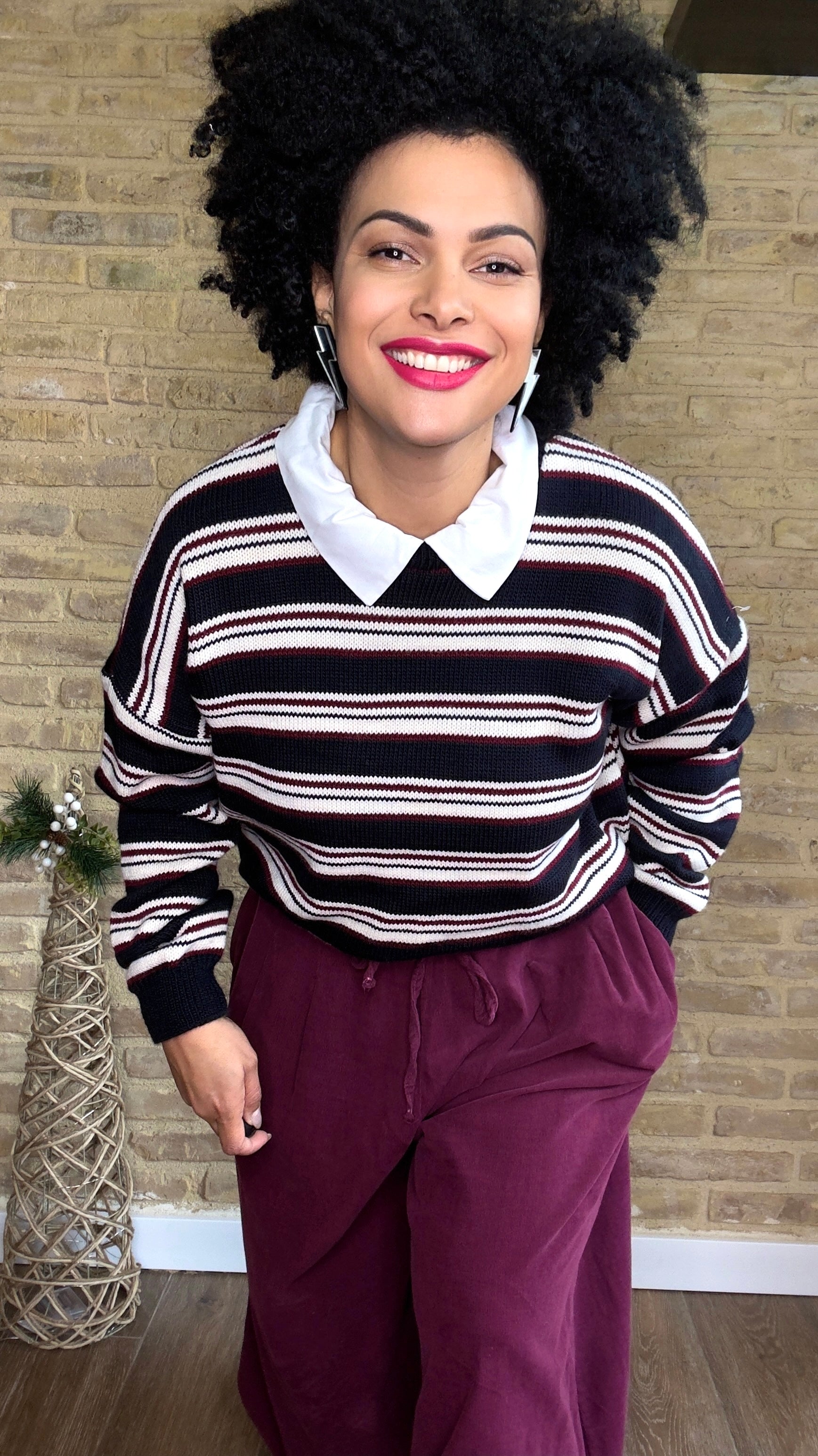 Jersey Rayas Cuello Camisa