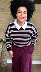 Jersey Rayas Cuello Camisa