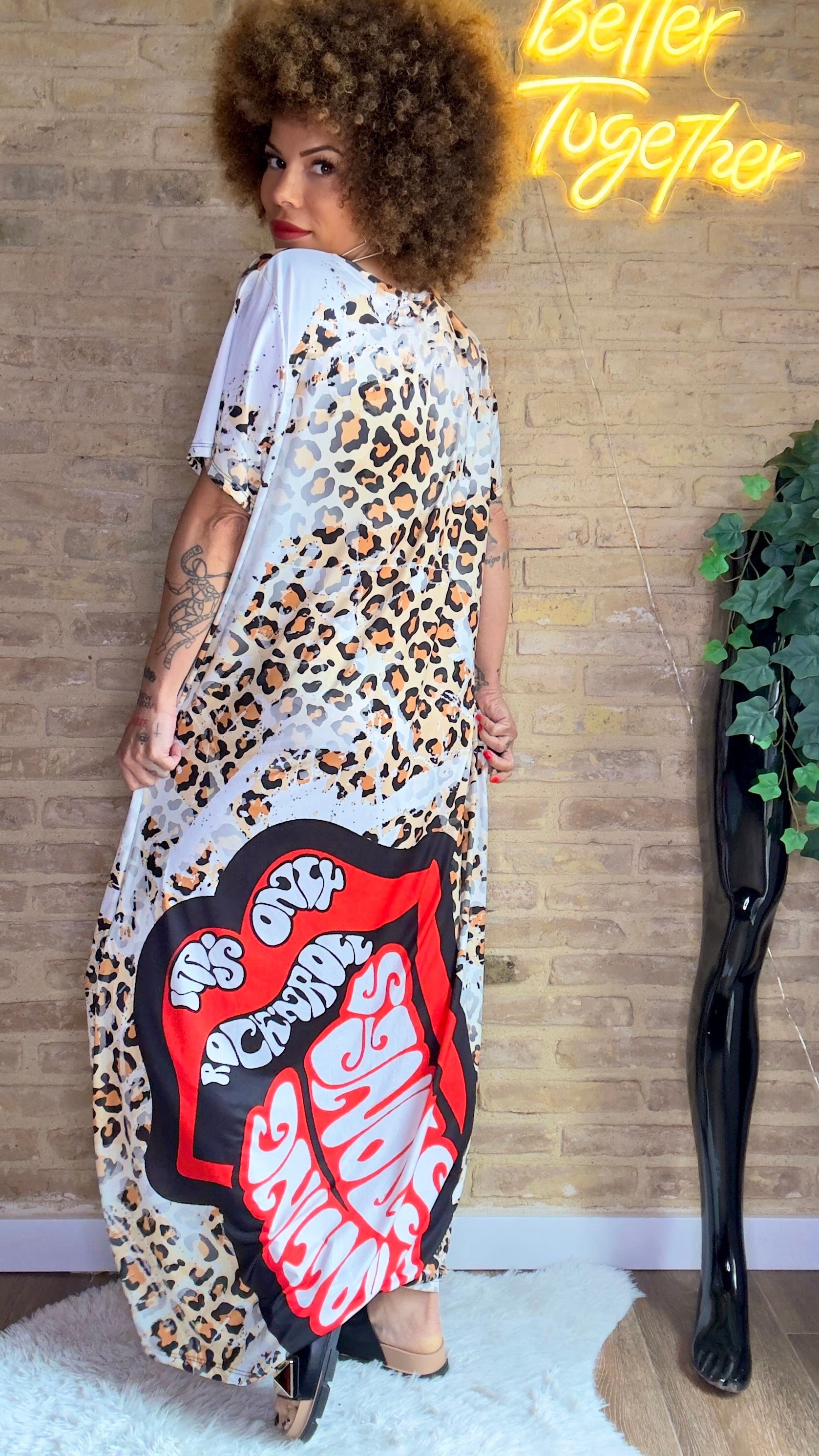 Vestido Largo Rollings Print