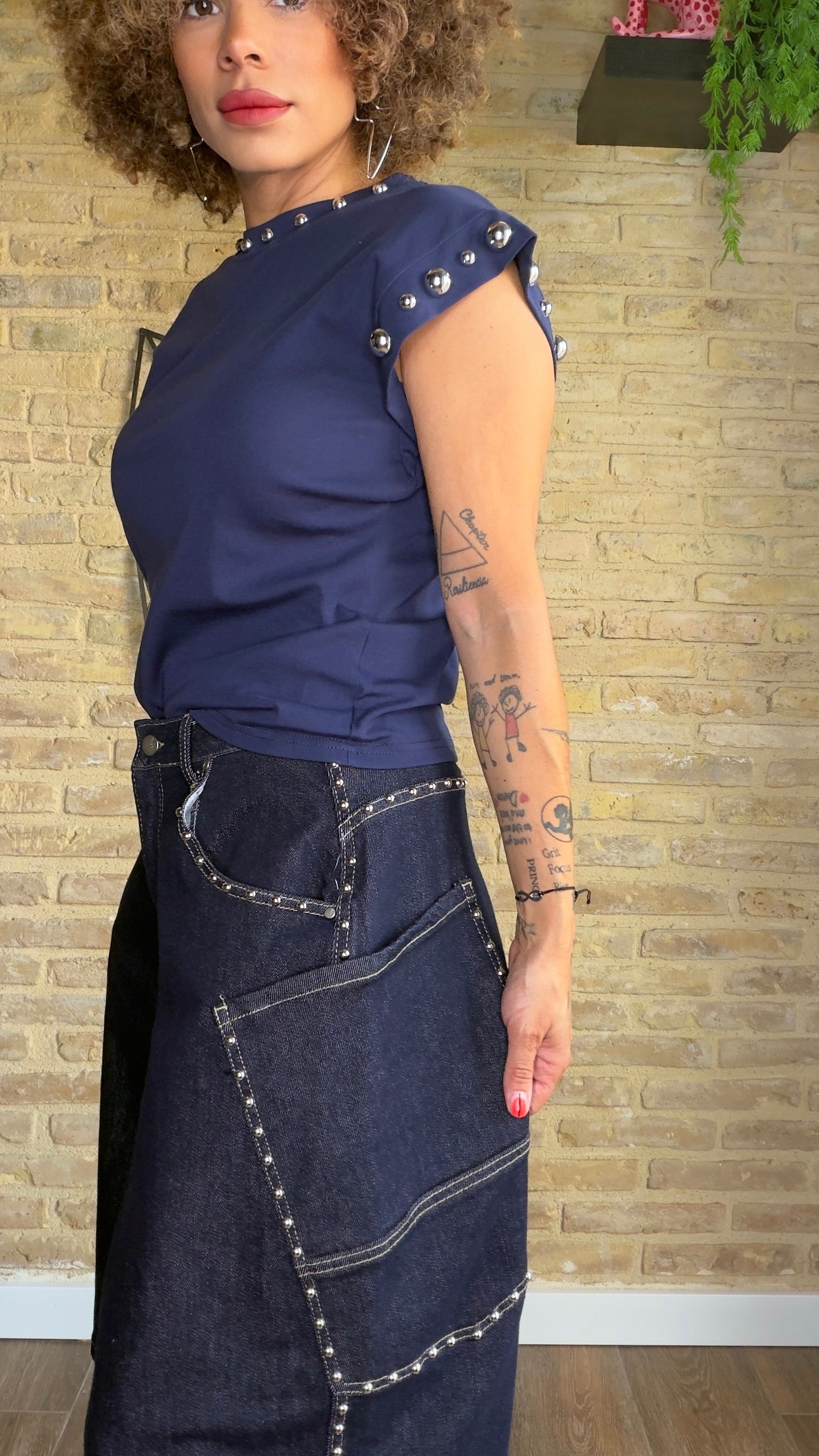 Bermuda Denim Tachuela