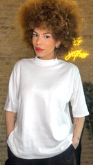Camiseta Cuello Subido Básica Blanca