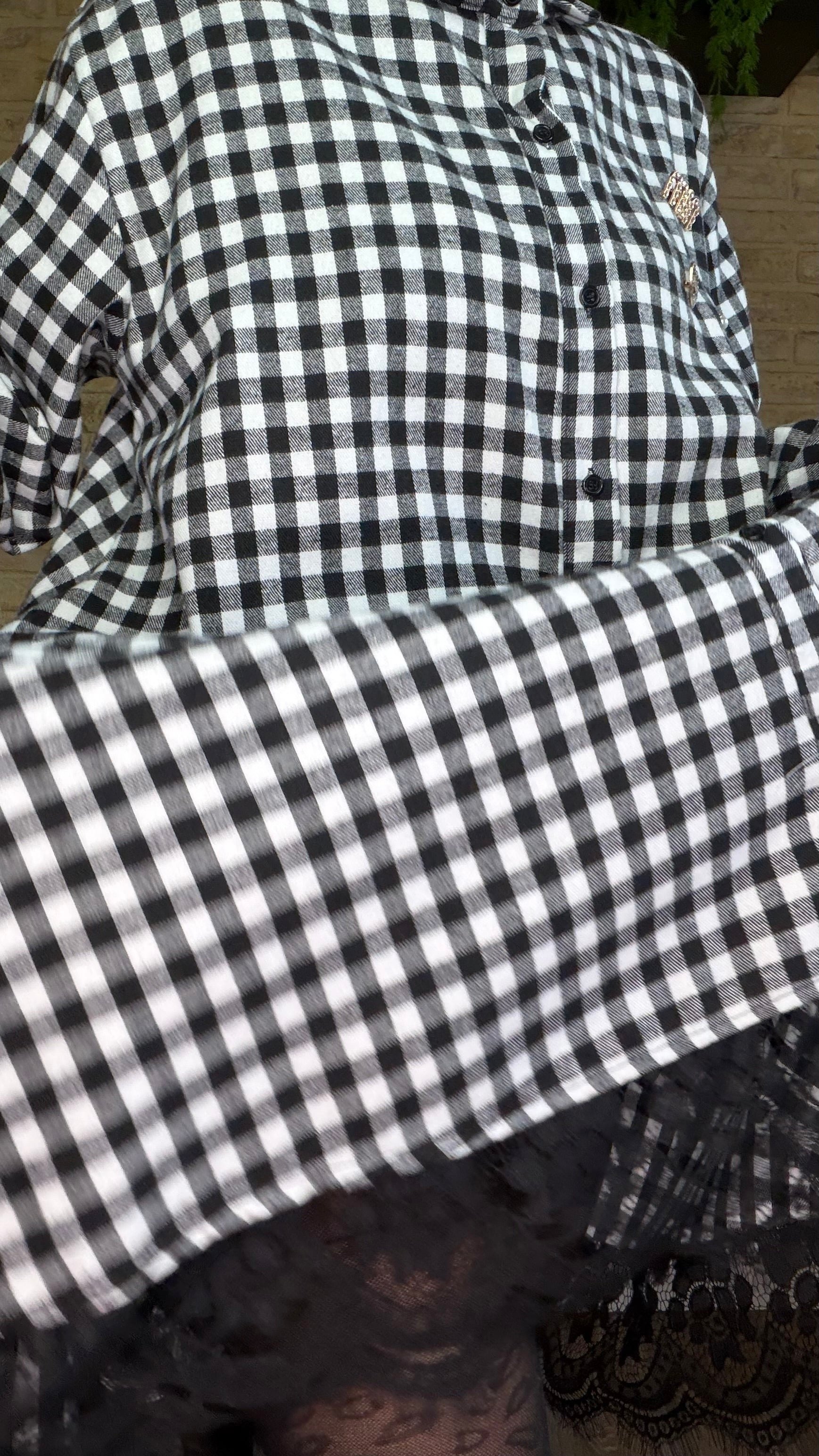 Vestido Cuadros Broche