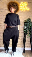 Pantalón Baggy negro cinturón