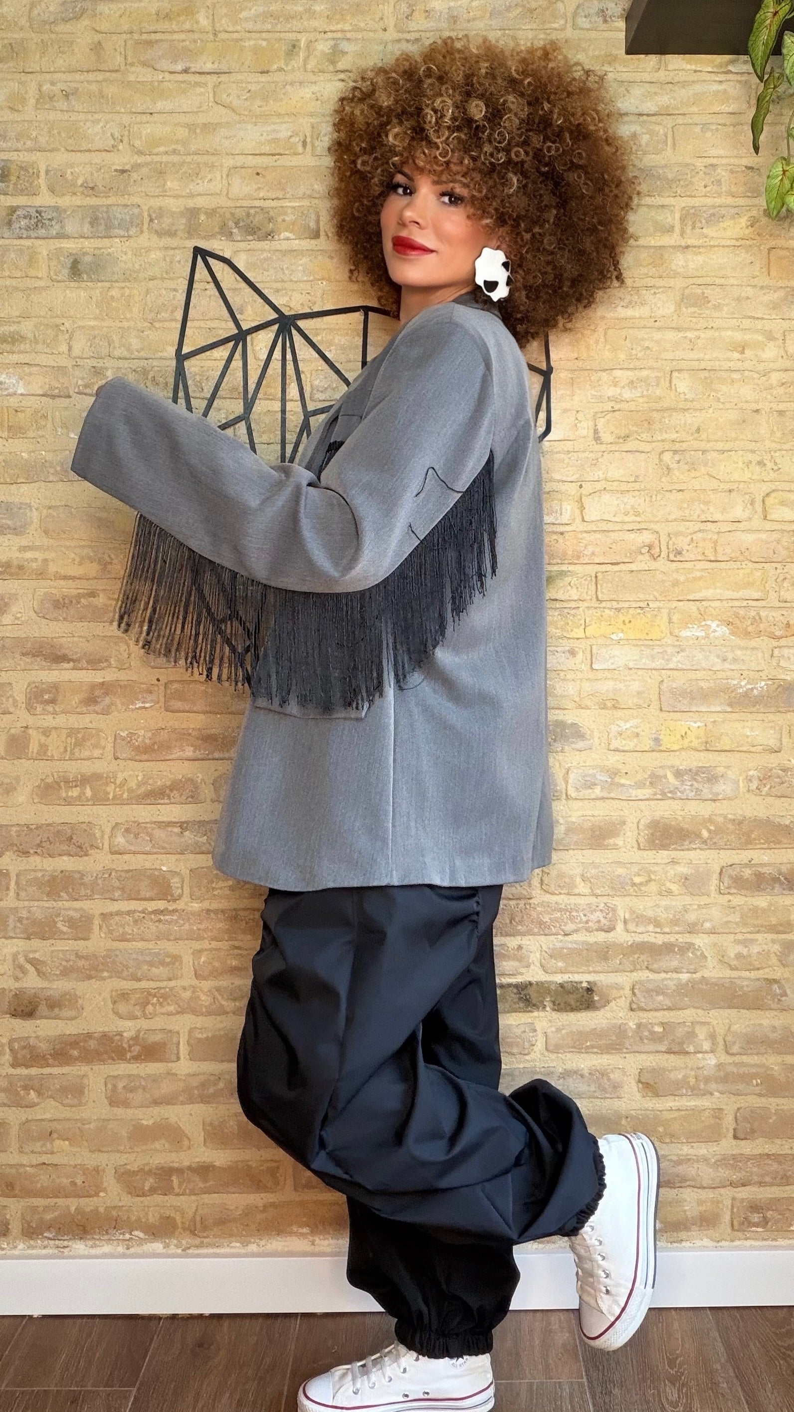 Americana Flecos Gris