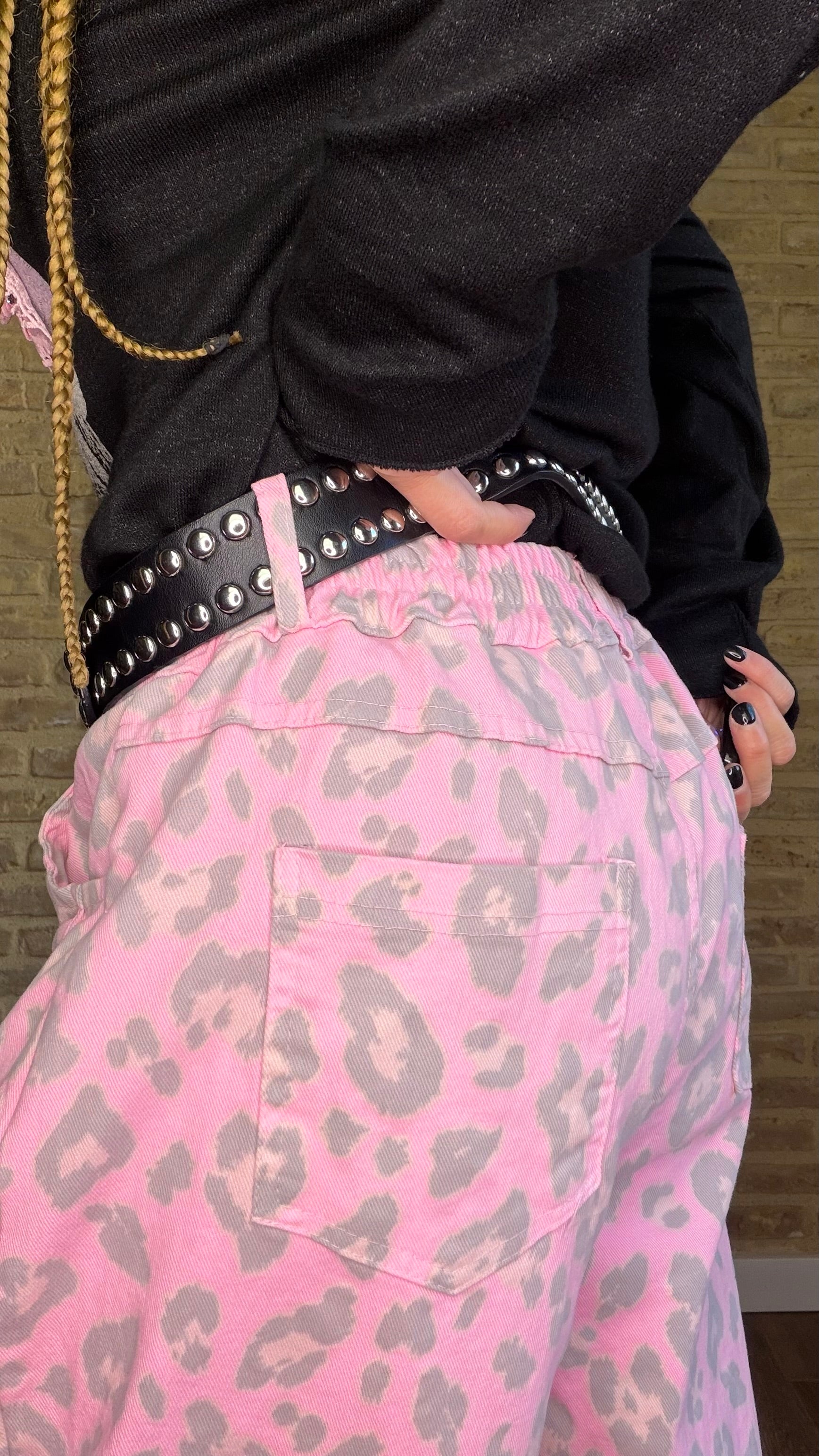 Pantalón Balloon Print Rosa