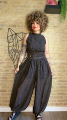 Conjunto TOP Y PANTALÓN  Gasa Leopardo Oscuro