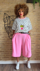 Bermuda Fluida Maxi Rosa