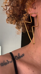 Golden Steel Lightning Earrings