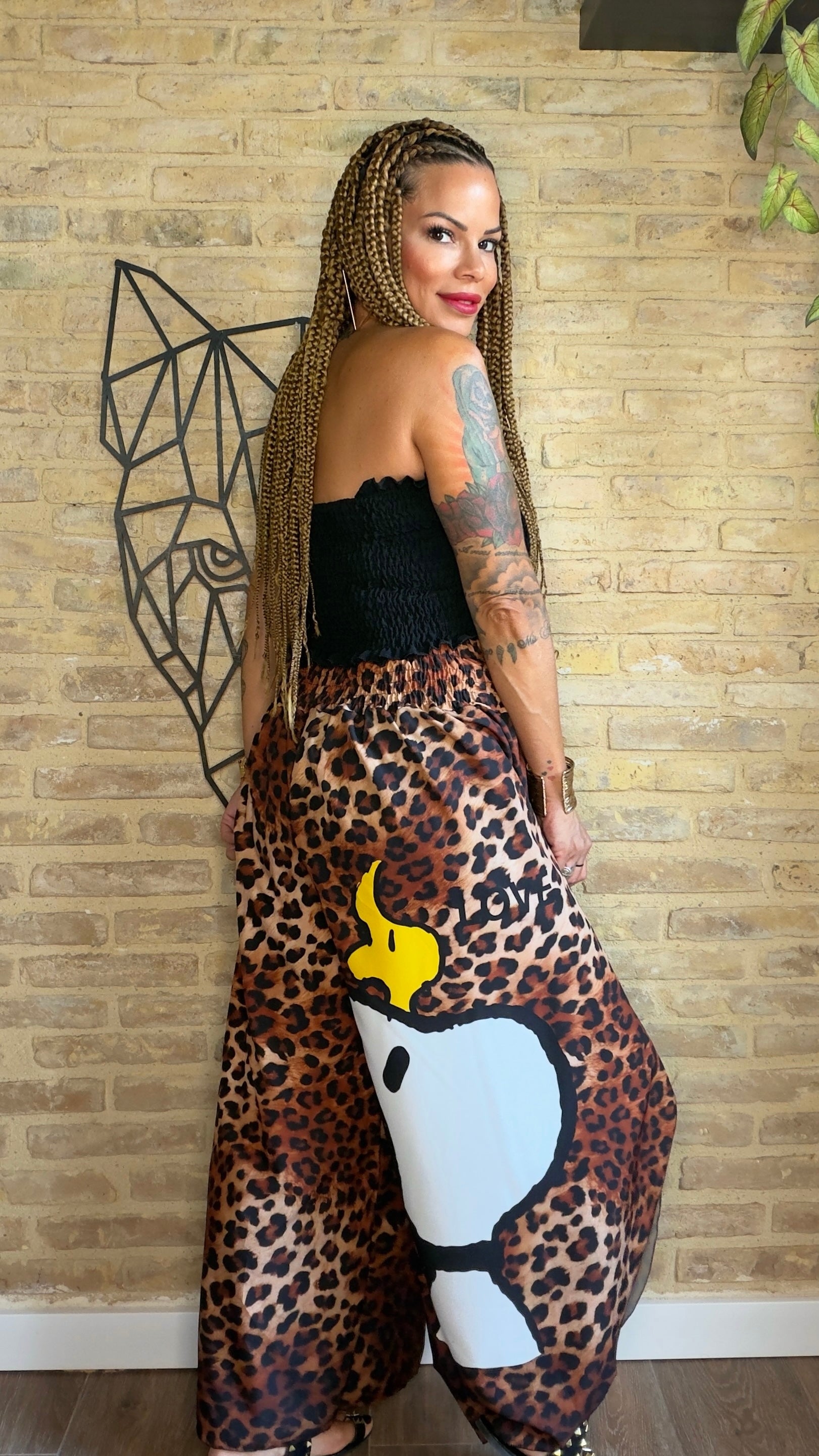 Pantalón Goma Snoopy Print