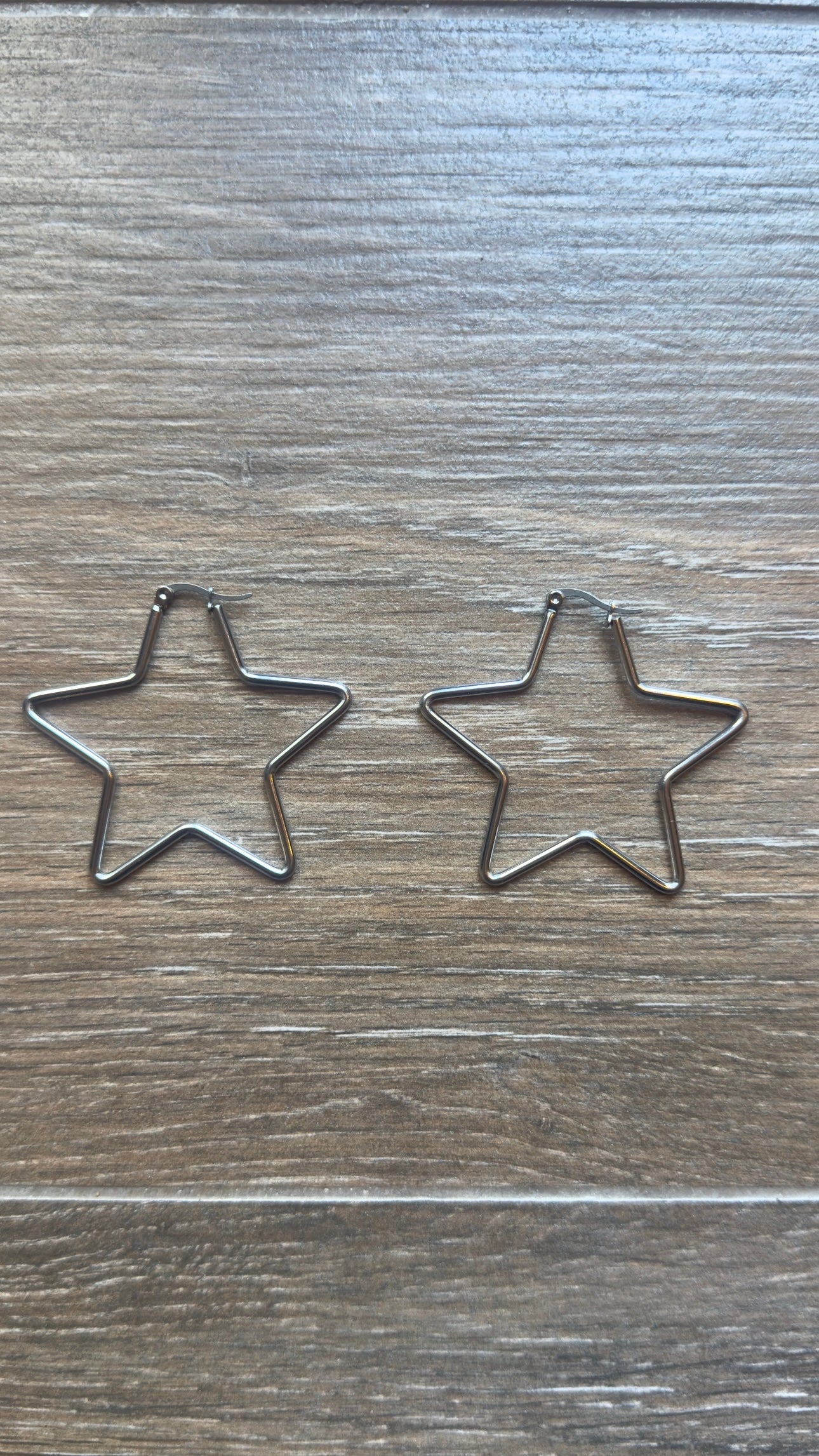 Pendientes Estrella Acero Plateado