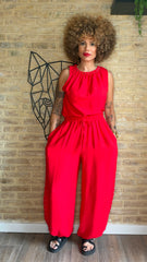 Pantalón Fluido Rojo Tachuela