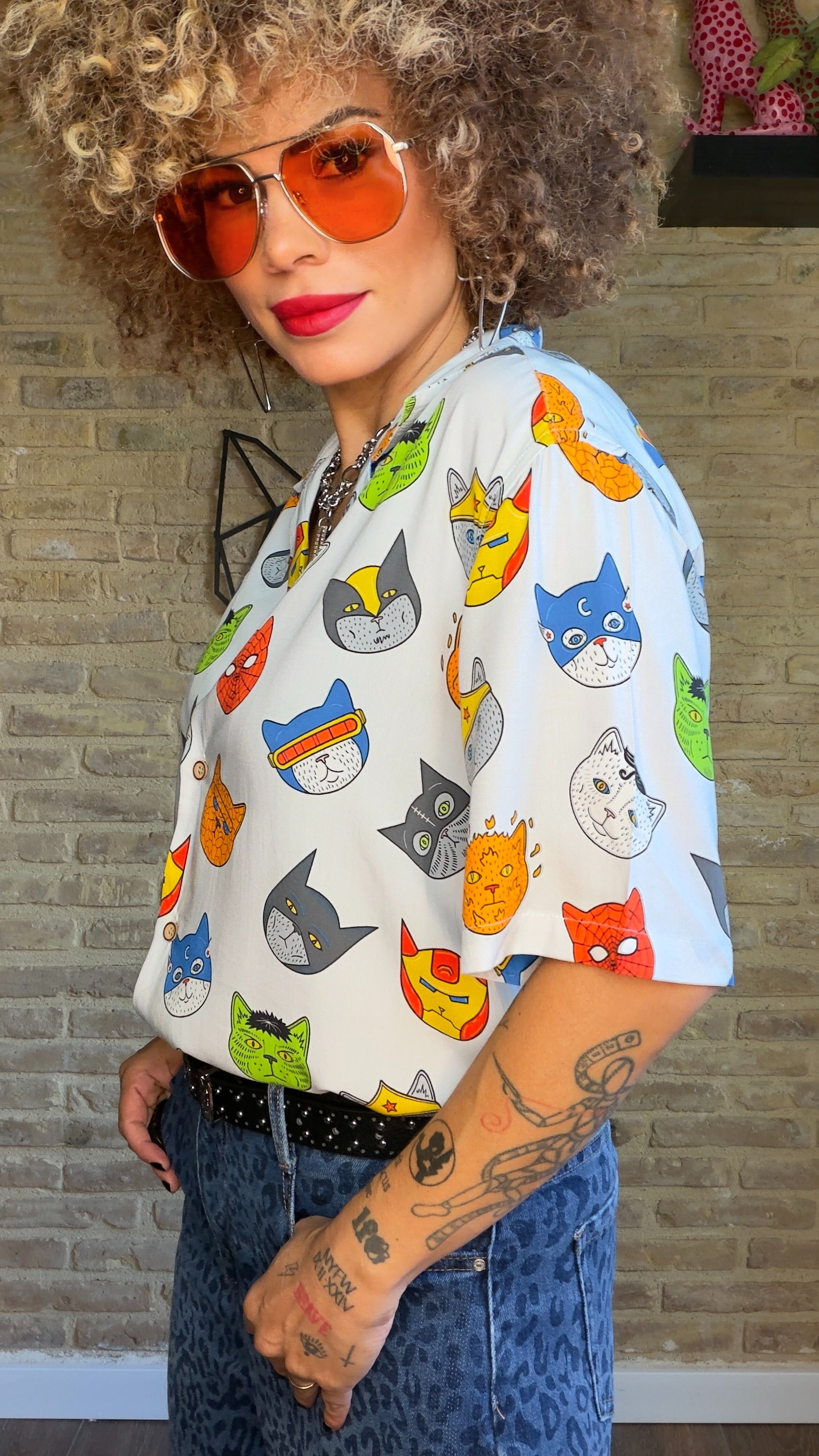 Camisa Gatos Súper Héroes UNISEX