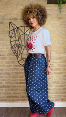 Pantalón Denim Lunares