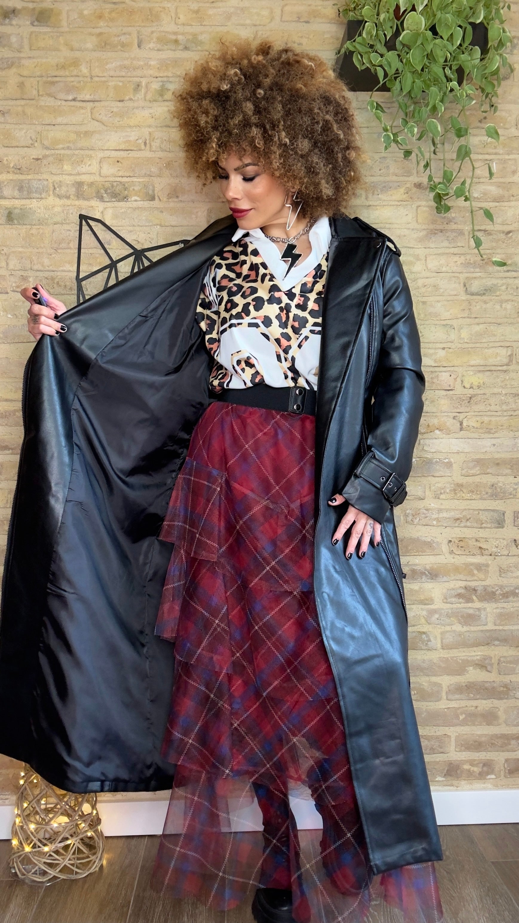 Chaqueta Polipiel Larga Biker