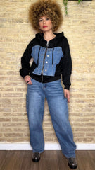 Sudadera Combinada Denim