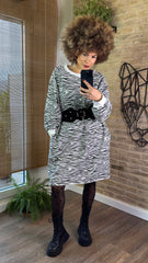 Vestido Sudadera Zebra Blanco - Exclusivo LOOFRO