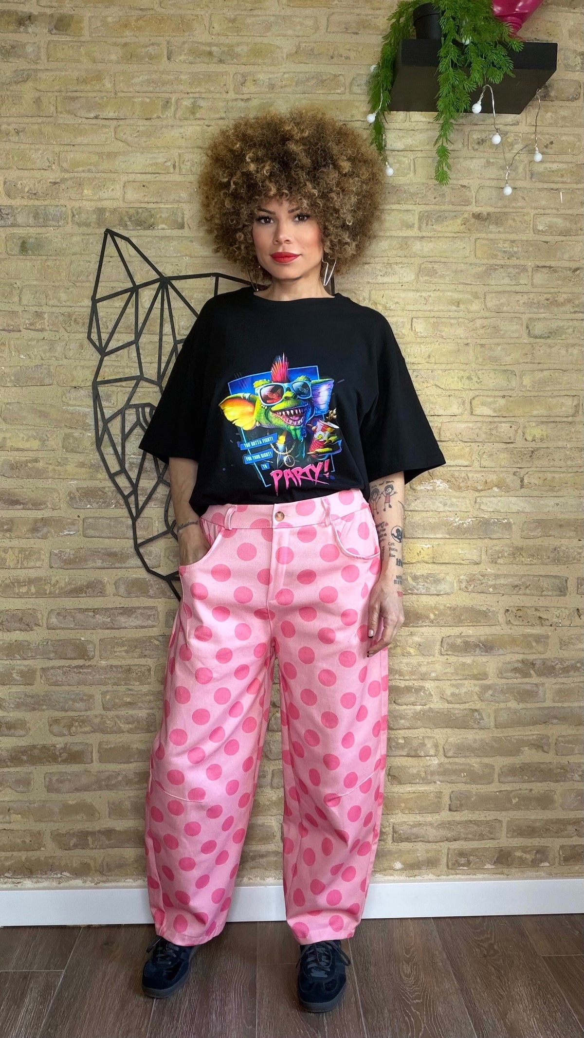 Pantalón Balloon Lunares Rosa