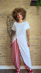 Camiseta Asimétrica Nudo Blanca
