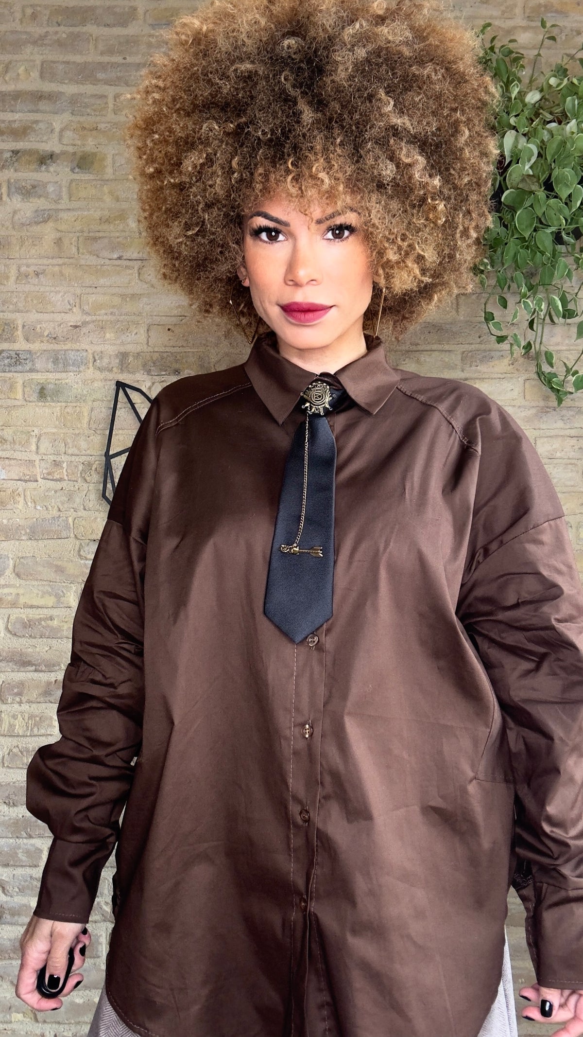 Camisa Corbata Extras Choco