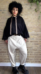 Pantalón Baggy Beige Tejido