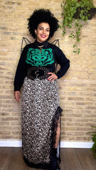 Falda Raso/Puntilla MAXI Print