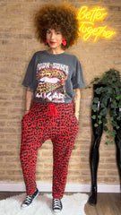 Pantalón Baggy Print Rojo
