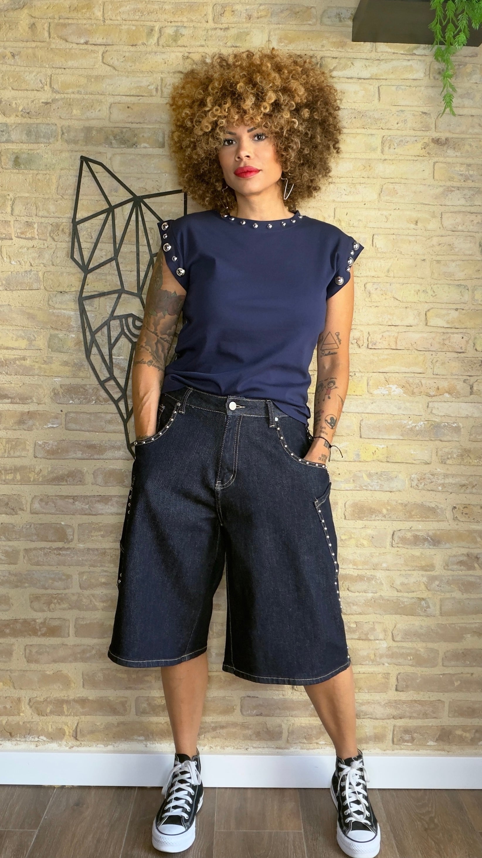 Bermuda Denim Tachuela