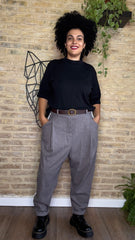 Pantalón Baggy Raya/Felpa Taupe